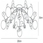 Ceramic Ginkgo Glass Ceiling Lamp - 6+5 Heads 39.4"X H 11.8"Manorlights