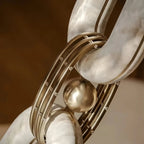 Chain Alabaster Link Chandelier - ∅ 39.4″ x H 98.4″Gold & White -  Manorlights