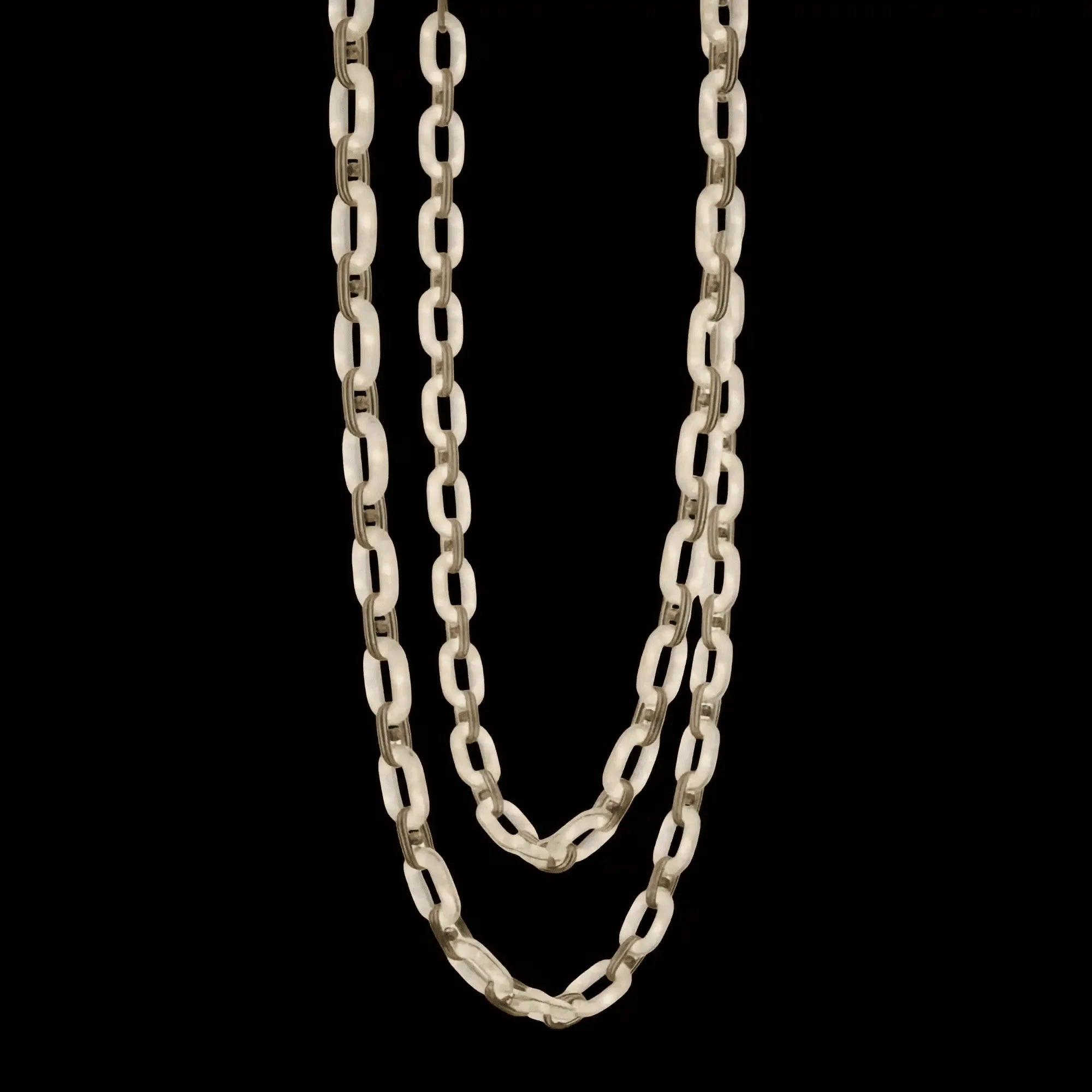 Chain Alabaster Link Chandelier - ∅ 19.7″ x H 59.1″Gold & White -  Manorlights