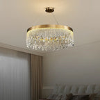 Zara Gold Crystal Chandelier for Living Room & Dining Room-Crystal Chandelier-Manorlights