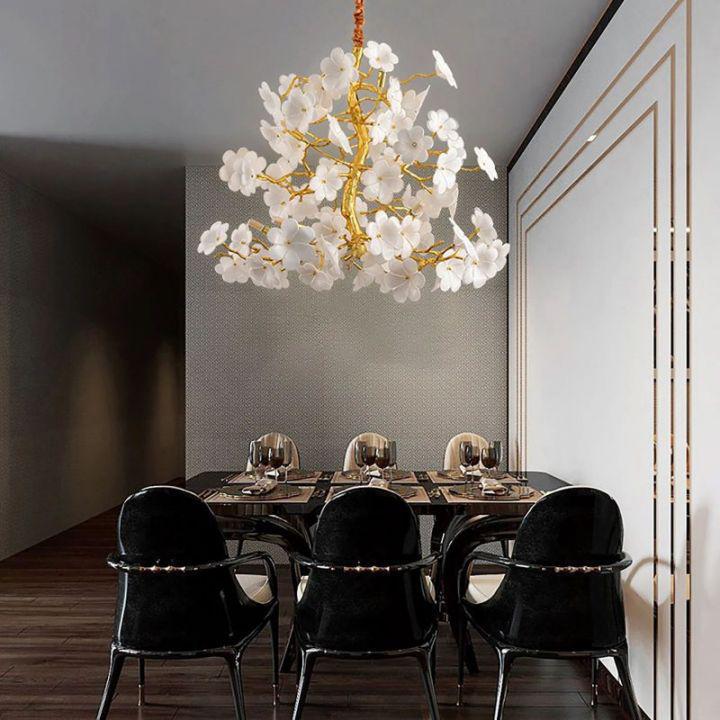 Cherry Dining Room Branch Chandelier-Manorlights