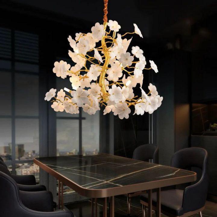 Cherry Dining Room Branch Chandelier-Manorlights