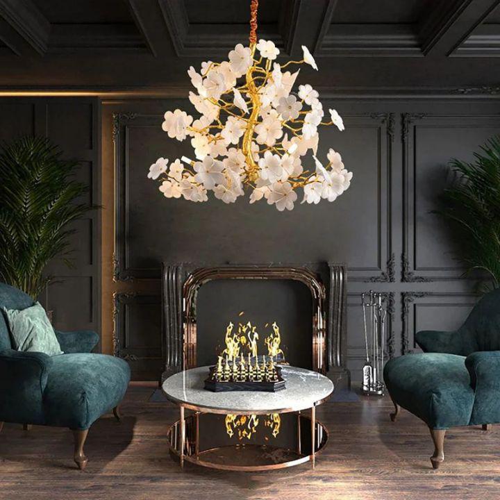 Cherry Dining Room Branch Chandelier-Manorlights