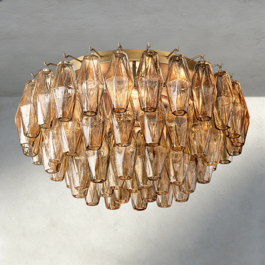 Chiara Clear/ Smoke Glass Flushmount 17", 22"-Flush Mount-Manorlights