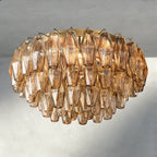 Chiara Clear/ Smoke Glass Flushmount 17", 22"-Flush Mount-Manorlights