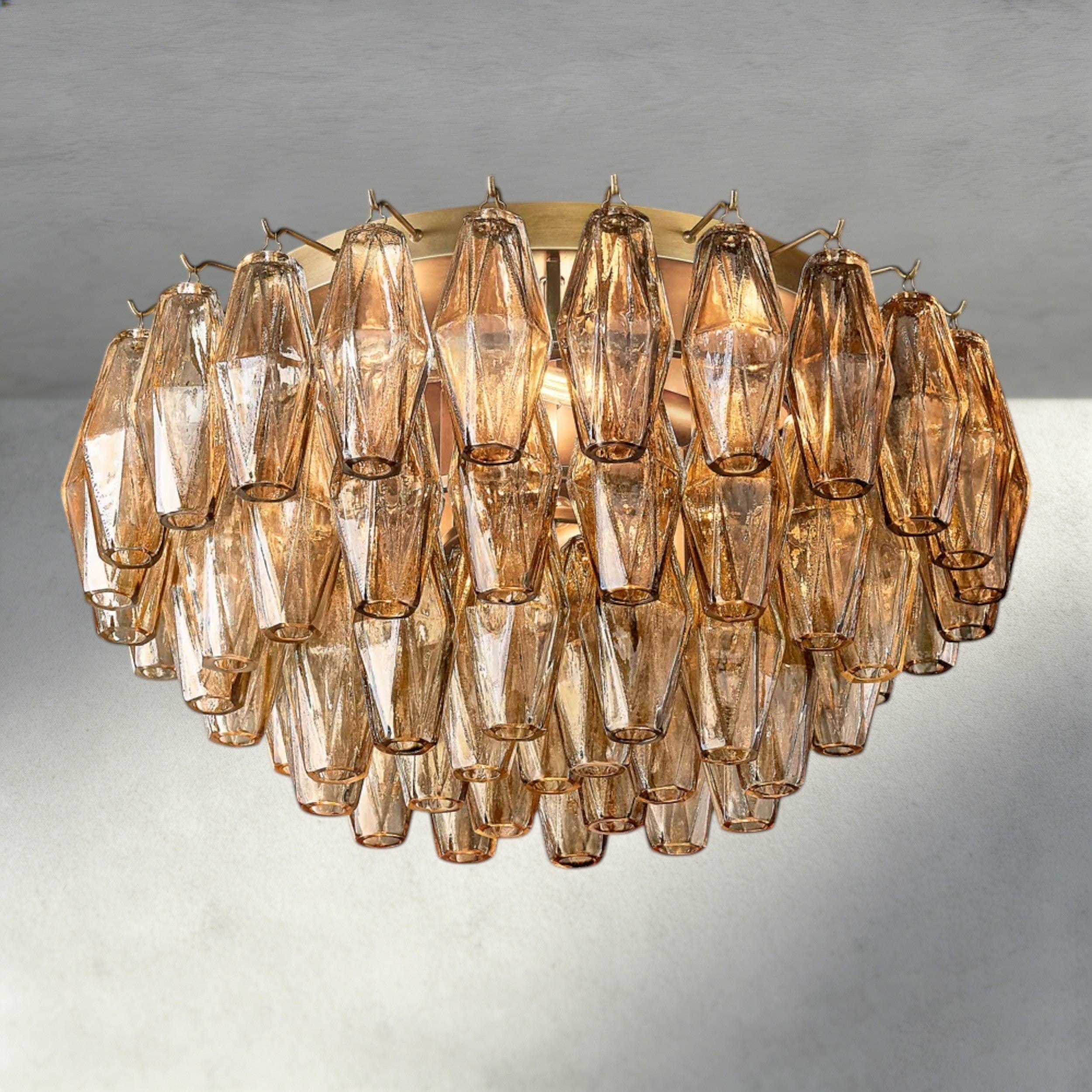 Chiara Clear/ Smoke Glass Flushmount 17", 22"-Flush Mount-Manorlights
