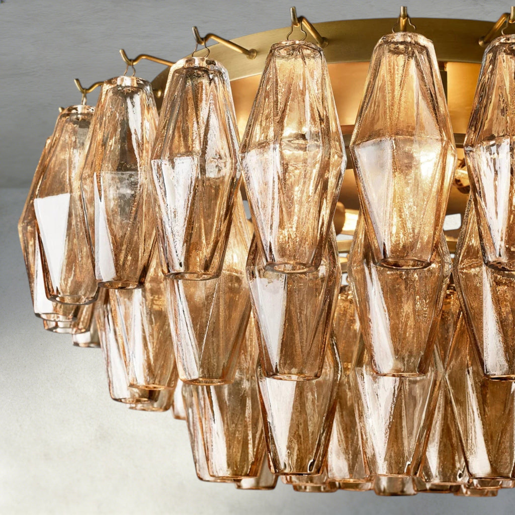 Chiara Clear/ Smoke Glass Flushmount 17", 22"-Flush Mount-Manorlights