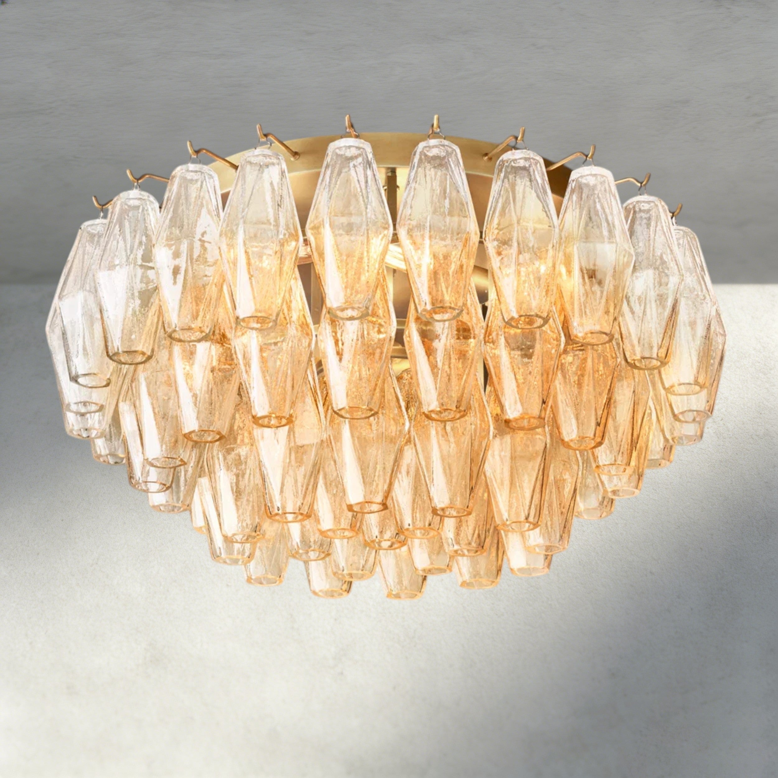 Chiara Clear/ Smoke Glass Flushmount 17", 22"-Flush Mount-Manorlights