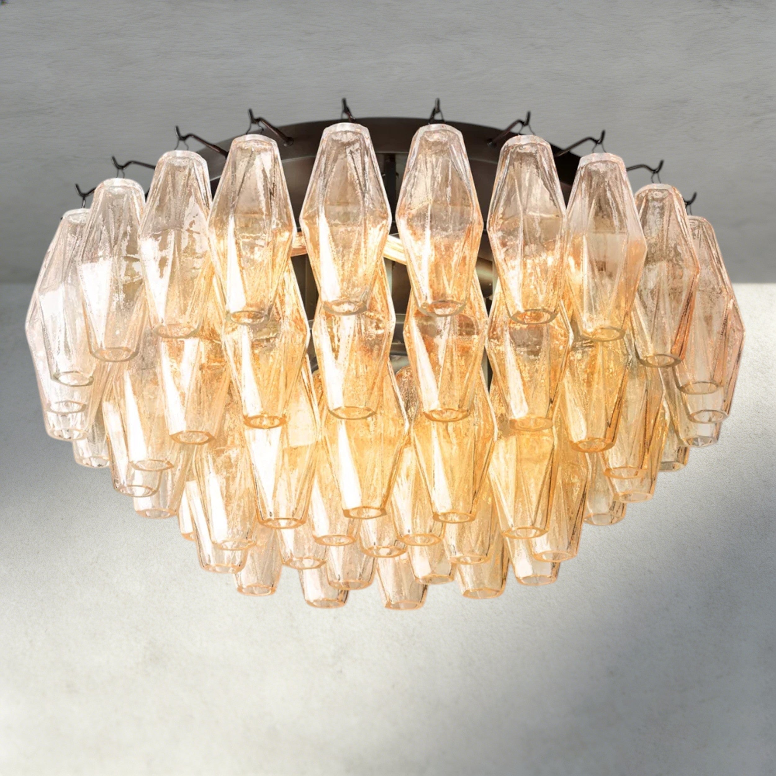 Chiara Clear/ Smoke Glass Flushmount 17", 22"-Flush Mount-Manorlights