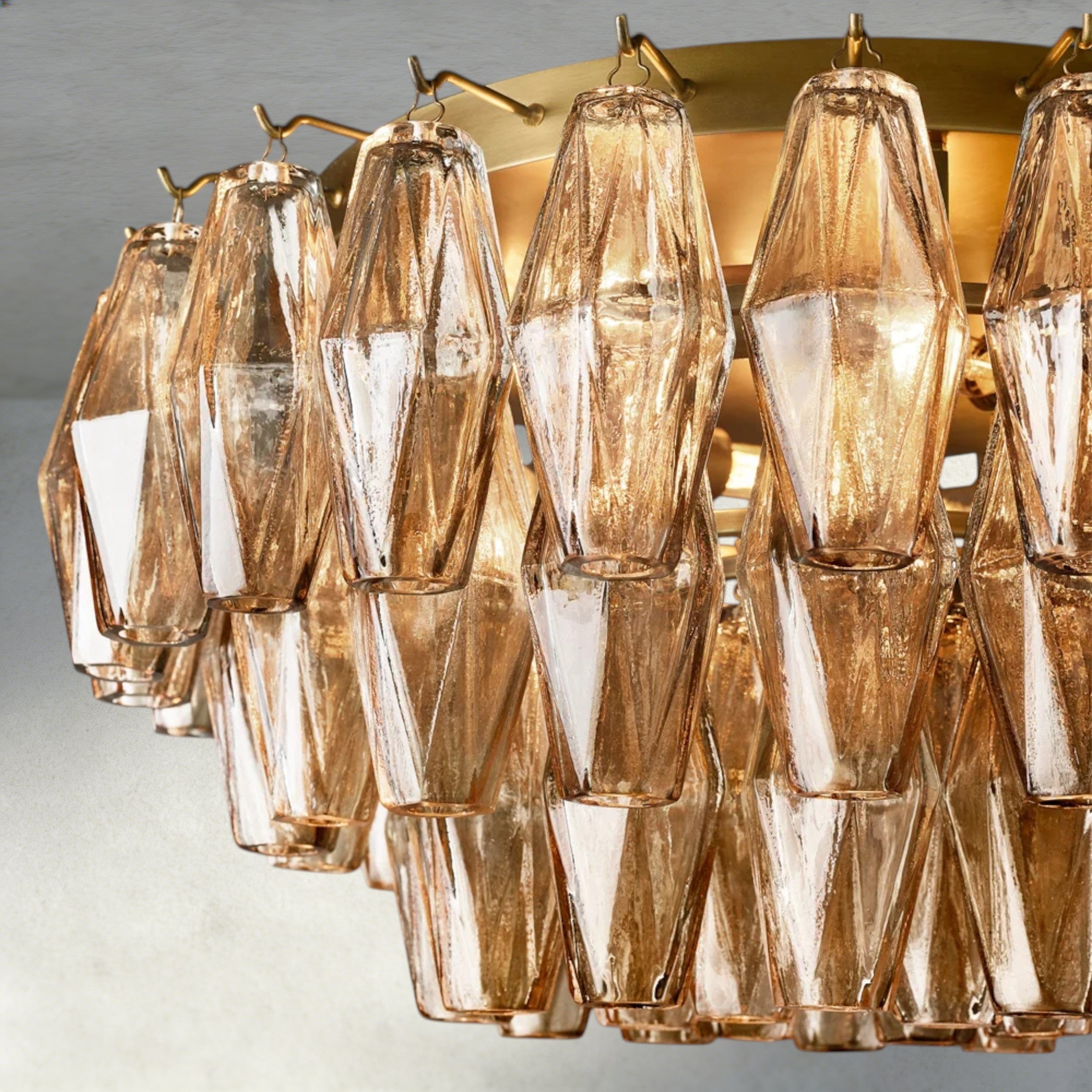 Chiara Clear/ Smoke Glass Flushmount 17", 22"-Flush Mount-Manorlights