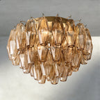 Chiara Clear/ Smoke Glass Flushmount 17", 22"-Flush Mount-Manorlights