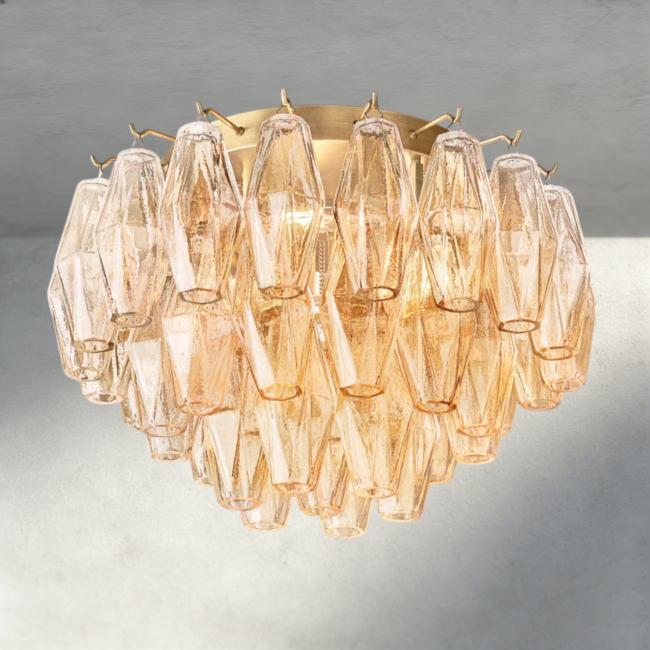 Chiara Clear/ Smoke Glass Flushmount 17", 22"-Flush Mount-Manorlights