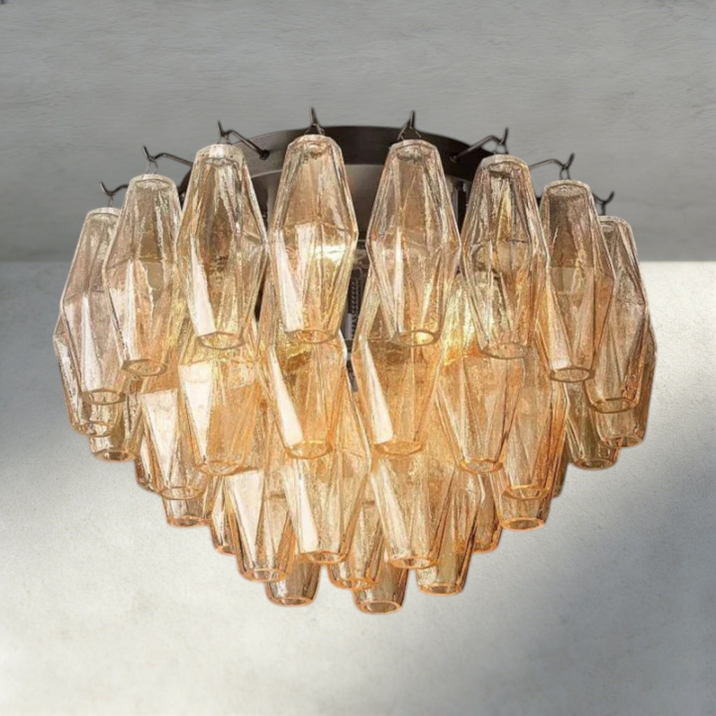 Chiara Clear/ Smoke Glass Flushmount 17", 22"-Flush Mount-Manorlights
