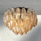 Chiara Clear/ Smoke Glass Flushmount 17", 22"-Flush Mount-Manorlights