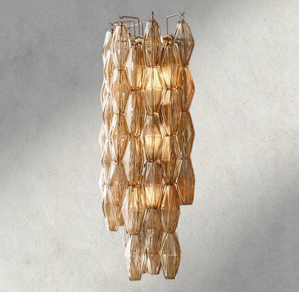 CHIARA CLEAR/ SMOKE GLASS GRAND SCONCE 30"-wall sconce-Manorlights