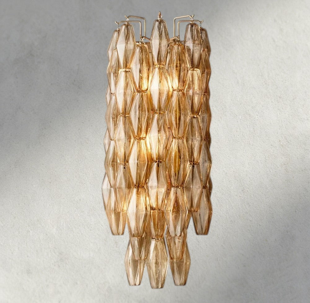 CHIARA CLEAR/ SMOKE GLASS GRAND SCONCE 30"-wall sconce-Manorlights