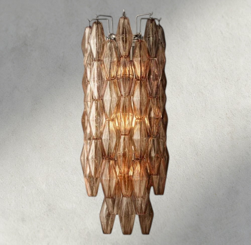 CHIARA CLEAR/ SMOKE GLASS GRAND SCONCE 30"-wall sconce-Manorlights