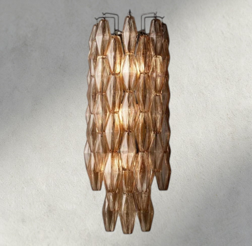 CHIARA CLEAR/ SMOKE GLASS GRAND SCONCE 30"-wall sconce-Manorlights