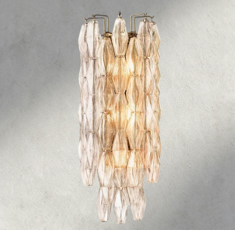 CHIARA CLEAR/ SMOKE GLASS GRAND SCONCE 30"-wall sconce-Manorlights