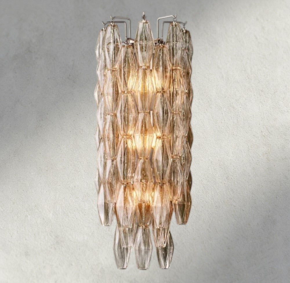 CHIARA CLEAR/ SMOKE GLASS GRAND SCONCE 30"-wall sconce-Manorlights