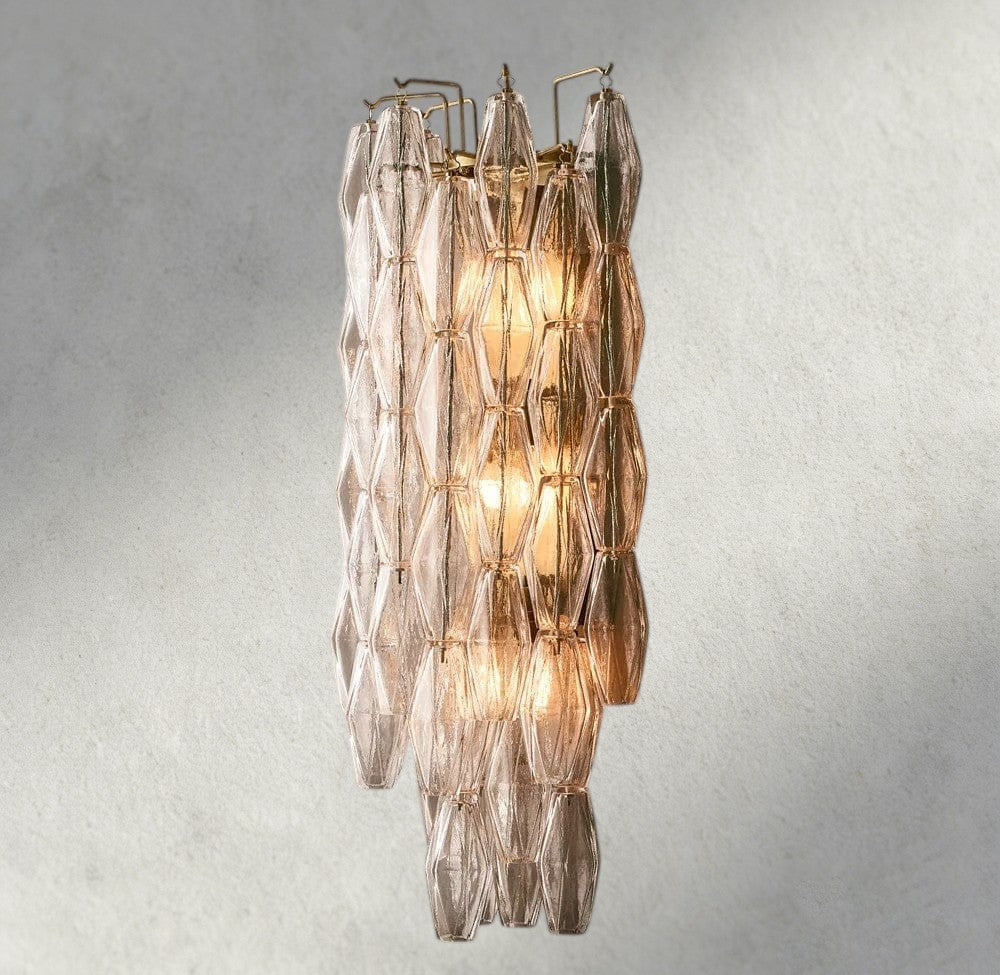 CHIARA CLEAR/ SMOKE GLASS GRAND SCONCE 30"-wall sconce-Manorlights
