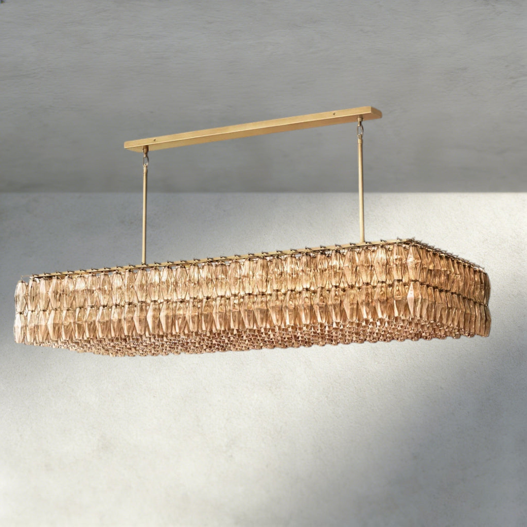 CHIARA CLEAR/ SMOKE GLASS RECTANGULAR CHANDELIER 54", 74"-chandelier-Manorlights