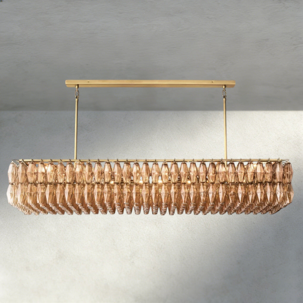 CHIARA CLEAR/ SMOKE GLASS RECTANGULAR CHANDELIER 54", 74"-chandelier-Manorlights