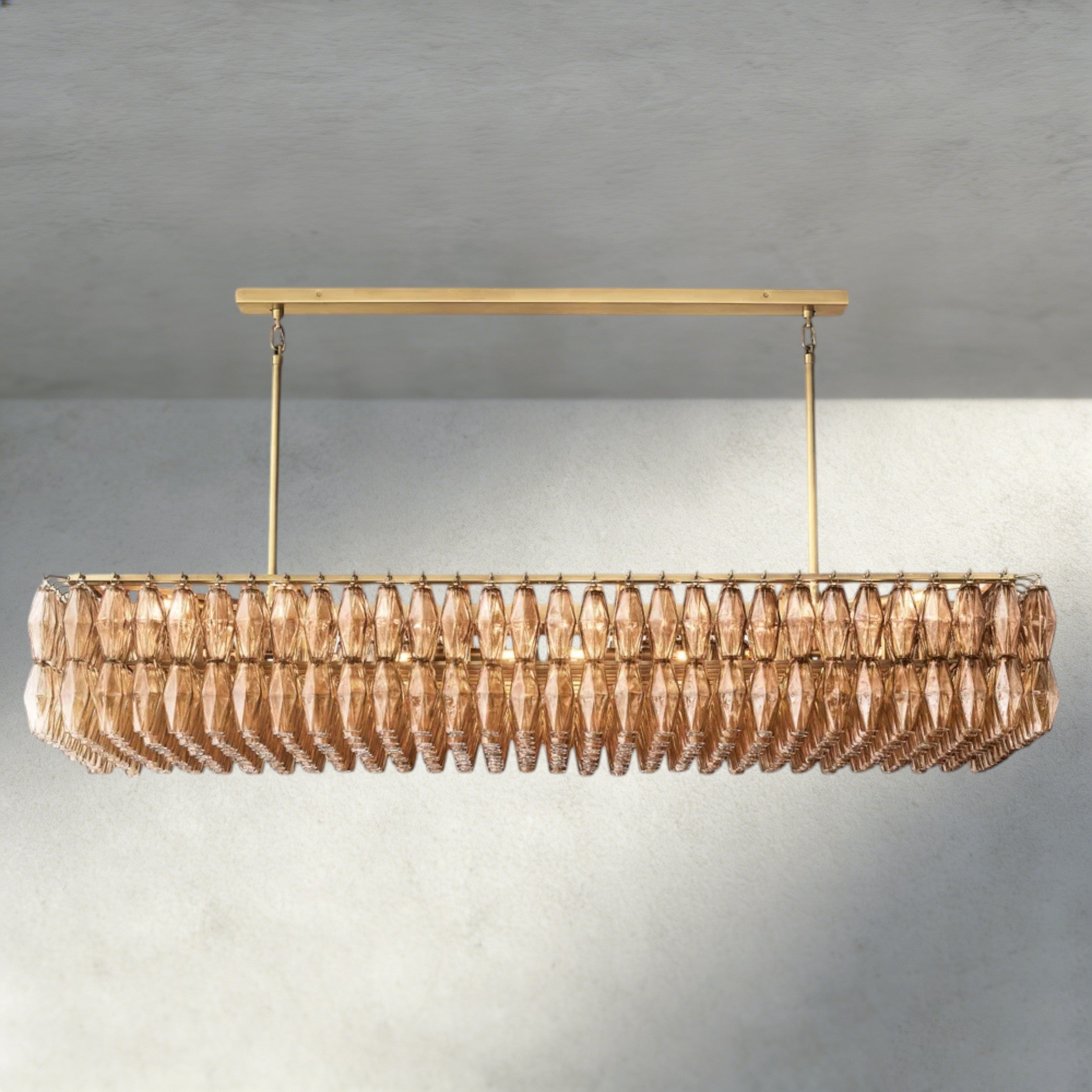 CHIARA CLEAR/ SMOKE GLASS RECTANGULAR CHANDELIER 54", 74"-chandelier-Manorlights