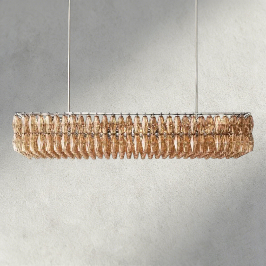 CHIARA CLEAR/ SMOKE GLASS RECTANGULAR CHANDELIER 54", 74"-chandelier-Manorlights