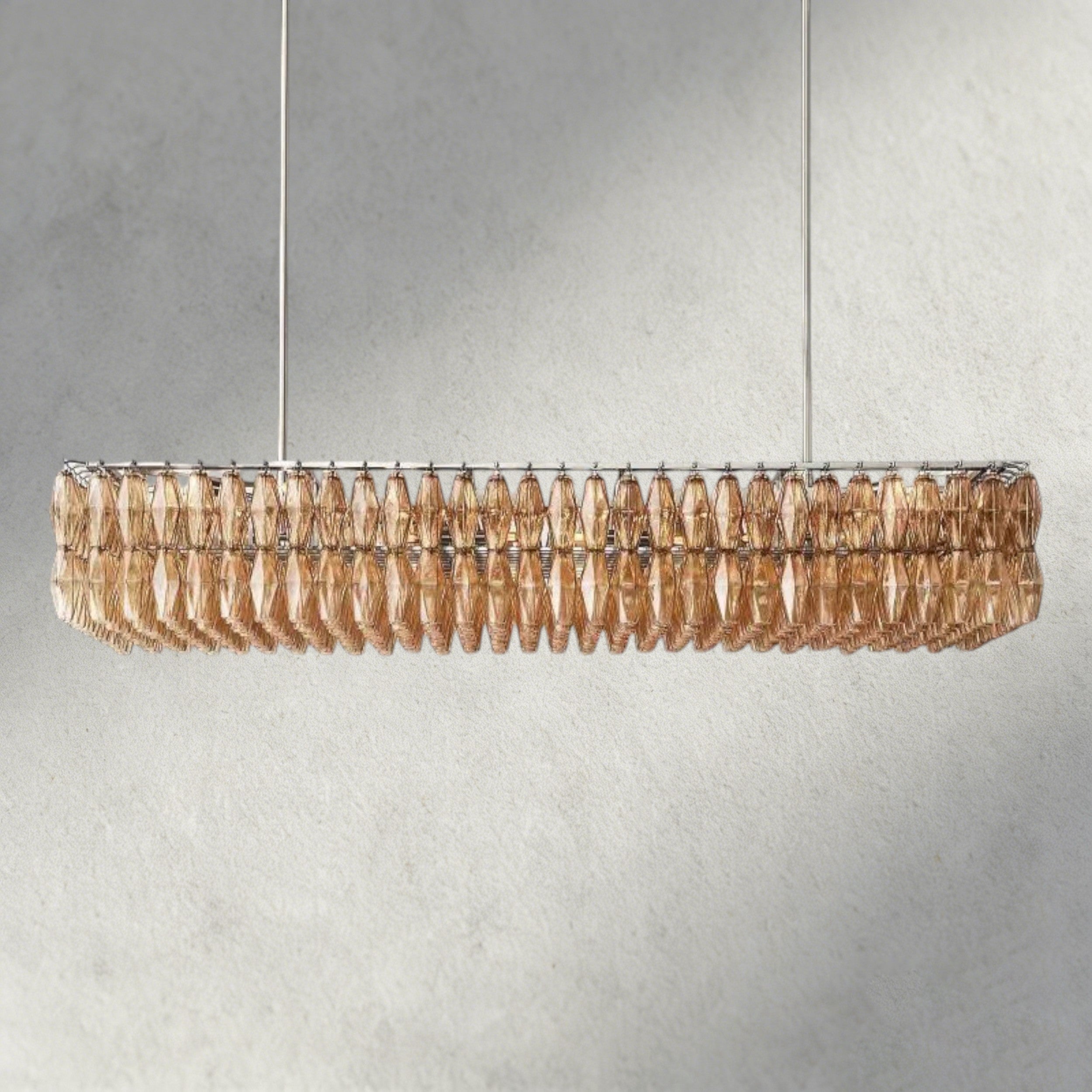 CHIARA CLEAR/ SMOKE GLASS RECTANGULAR CHANDELIER 54", 74"-chandelier-Manorlights