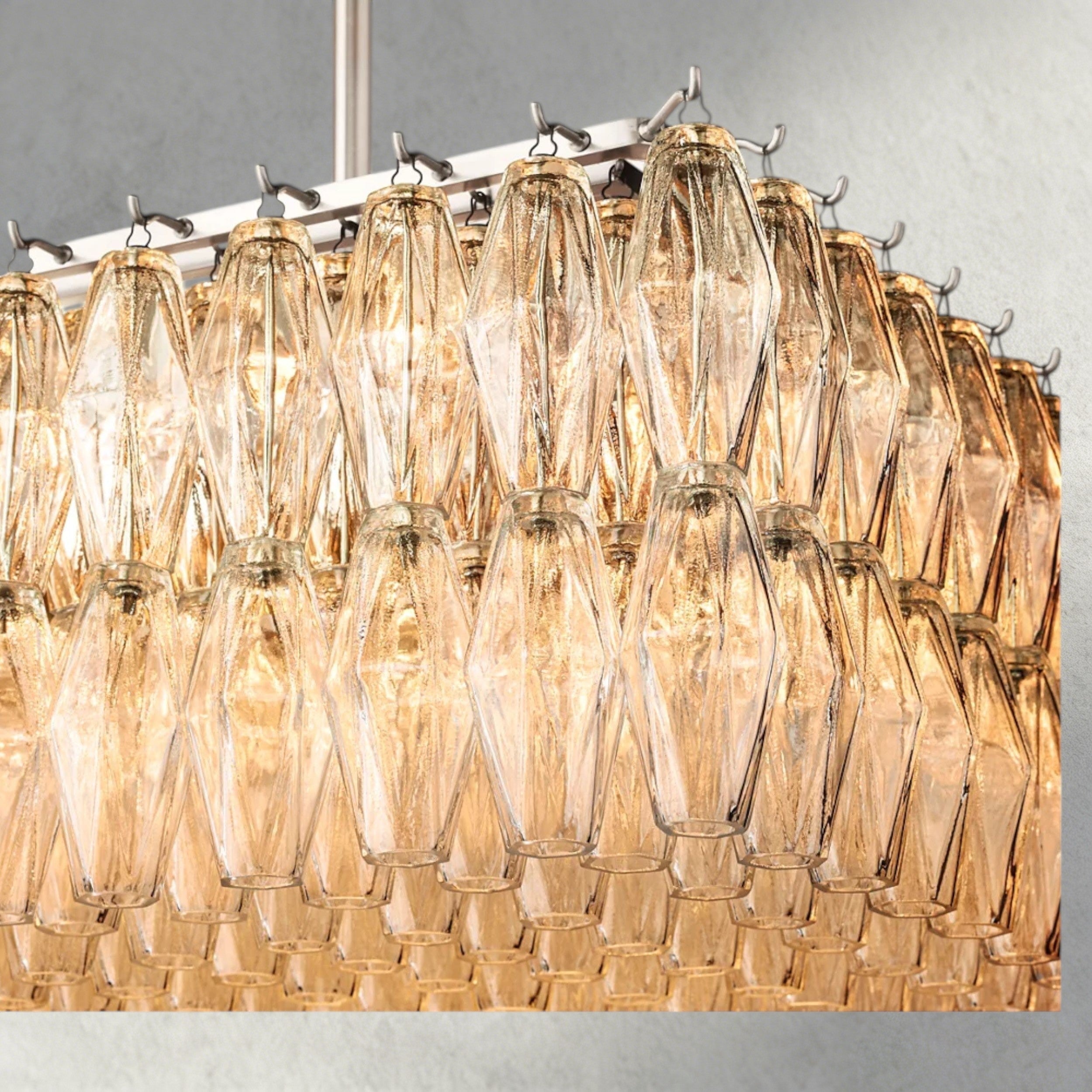 CHIARA CLEAR/ SMOKE GLASS RECTANGULAR CHANDELIER 54", 74"-chandelier-Manorlights