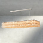 CHIARA CLEAR/ SMOKE GLASS RECTANGULAR CHANDELIER 54", 74"-chandelier-Manorlights