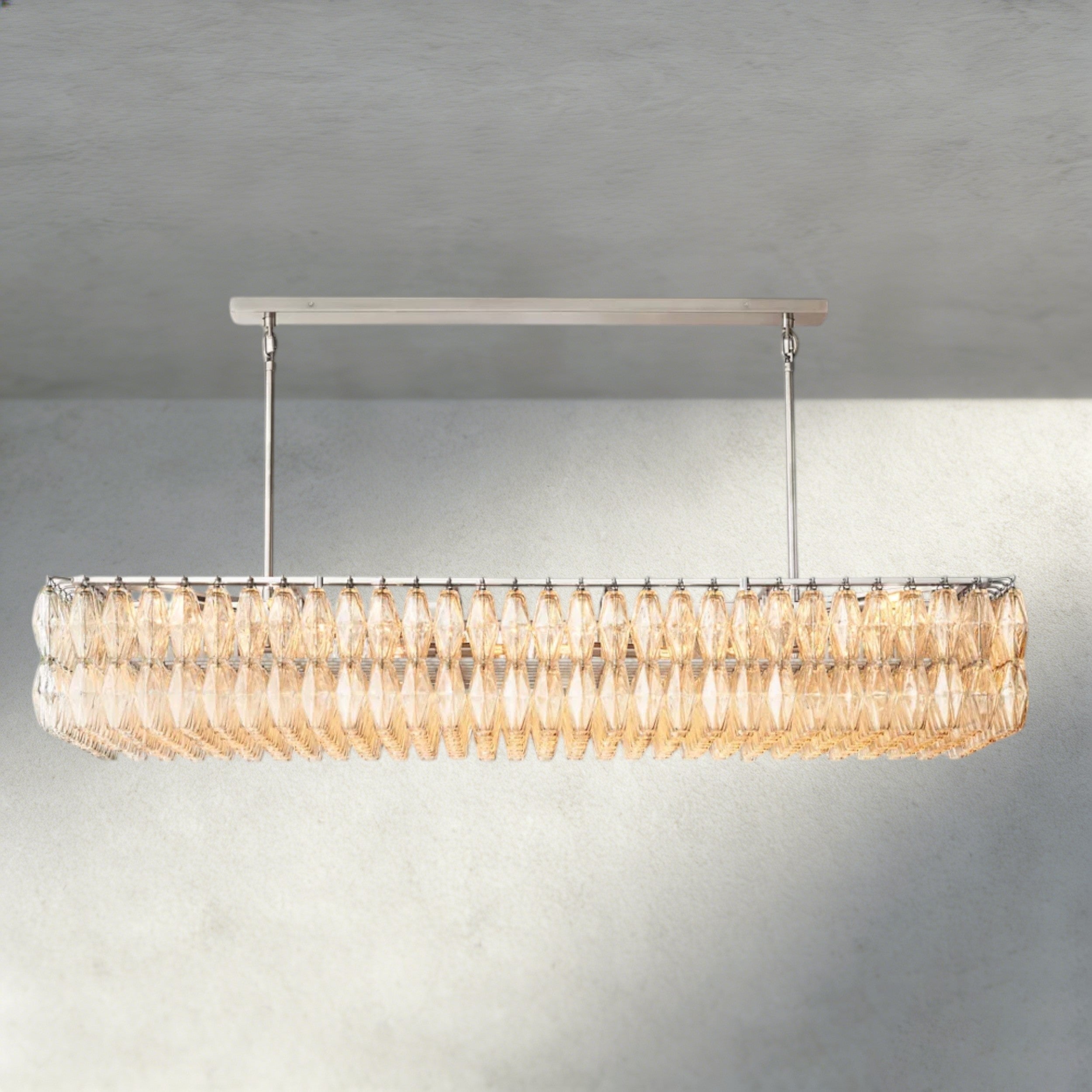 CHIARA CLEAR/ SMOKE GLASS RECTANGULAR CHANDELIER 54", 74"-chandelier-Manorlights