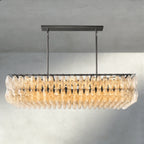 CHIARA CLEAR/ SMOKE GLASS RECTANGULAR CHANDELIER 54", 74"-chandelier-Manorlights