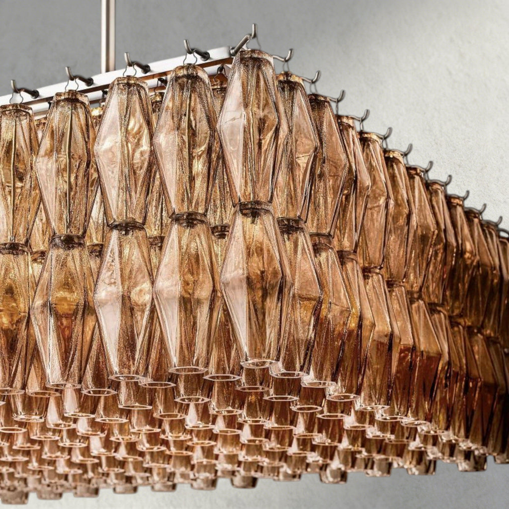 CHIARA CLEAR/ SMOKE GLASS RECTANGULAR CHANDELIER 54", 74"-chandelier-Manorlights