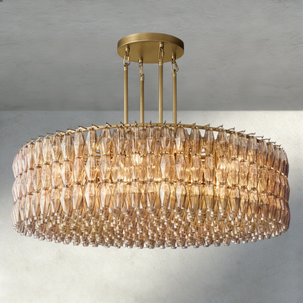 CHIARA CLEAR/ SMOKE GLASS ROUND CHANDELIER 37", 47", 62"-chandelier-Manorlights