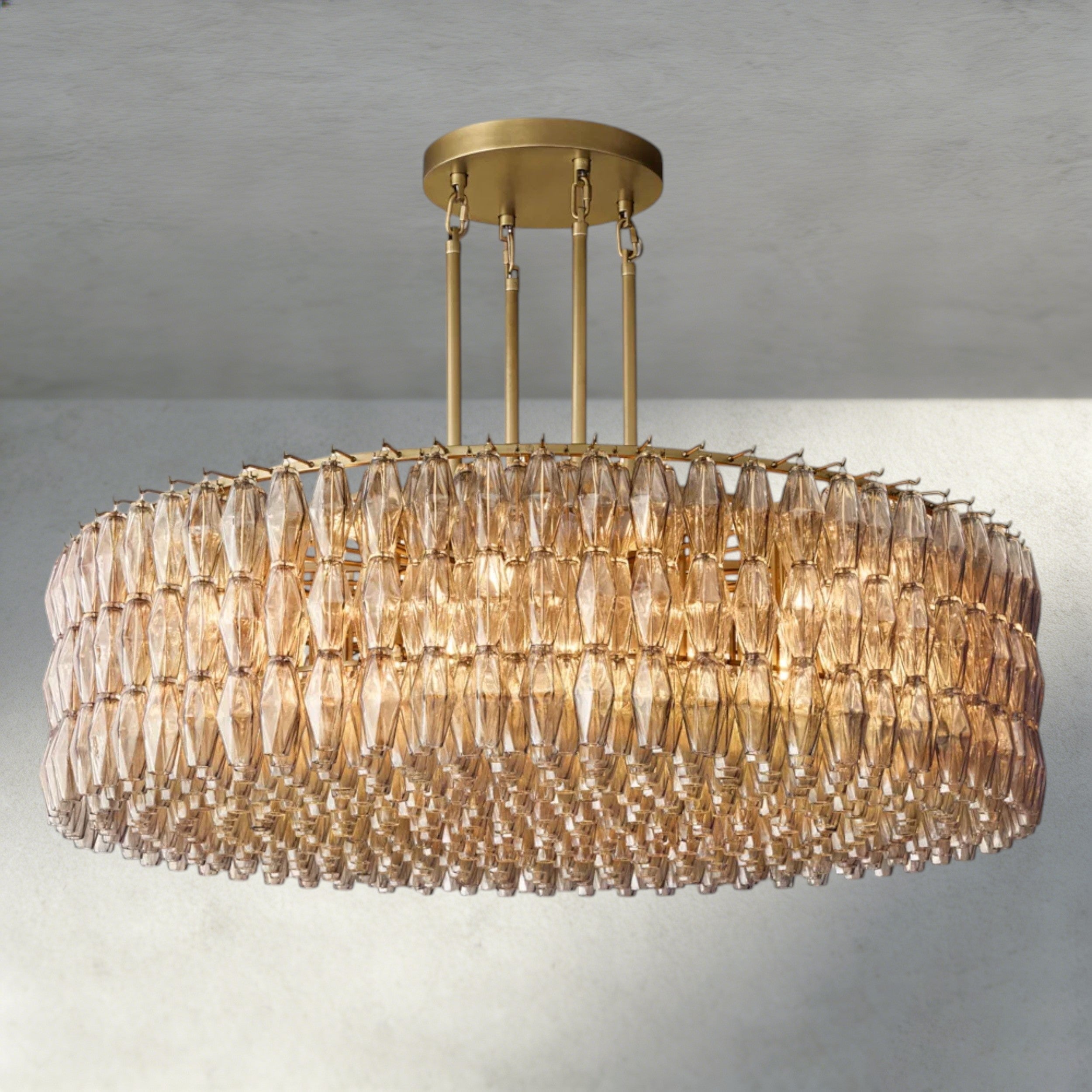 CHIARA CLEAR/ SMOKE GLASS ROUND CHANDELIER 37", 47", 62"-chandelier-Manorlights