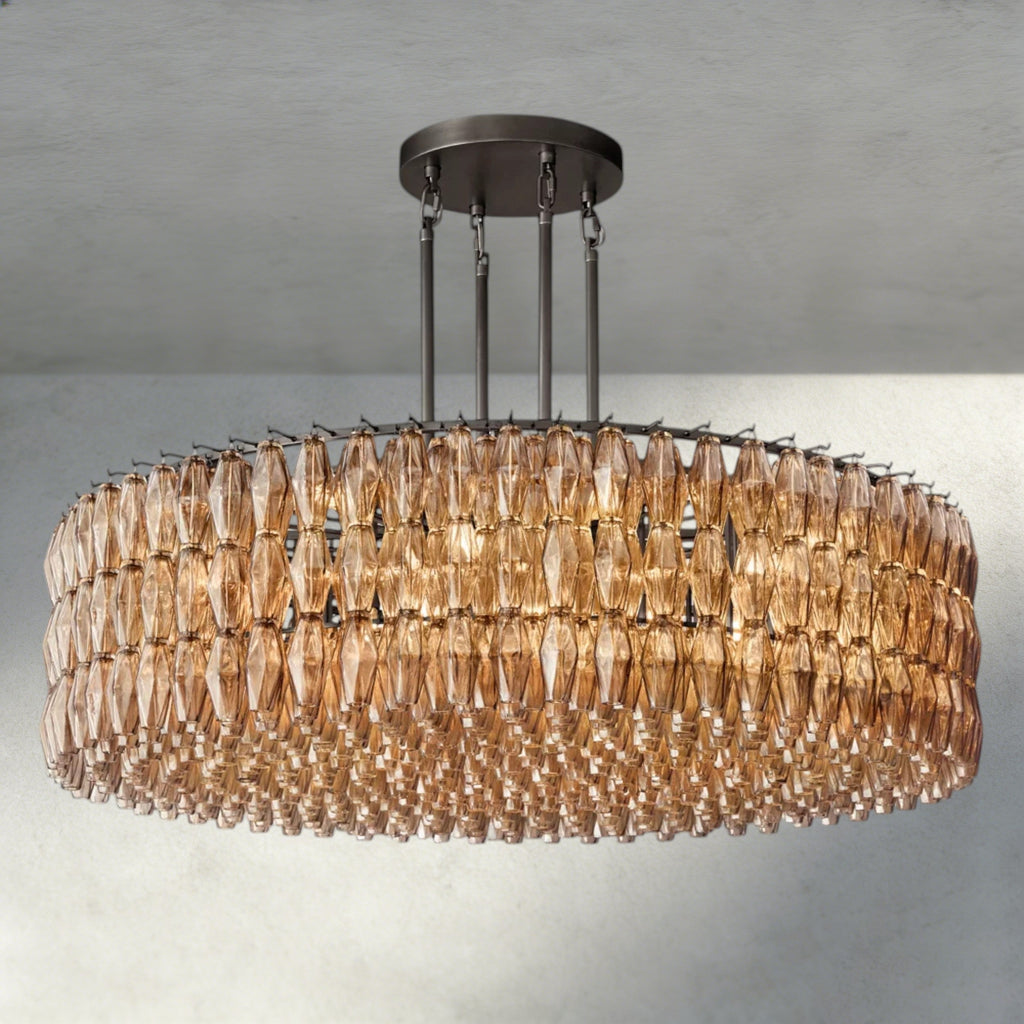 CHIARA CLEAR/ SMOKE GLASS ROUND CHANDELIER 37", 47", 62"-chandelier-Manorlights
