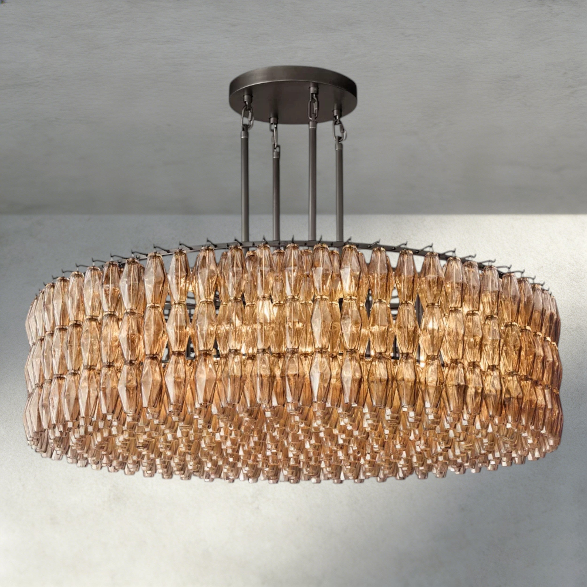 CHIARA CLEAR/ SMOKE GLASS ROUND CHANDELIER 37", 47", 62"-chandelier-Manorlights
