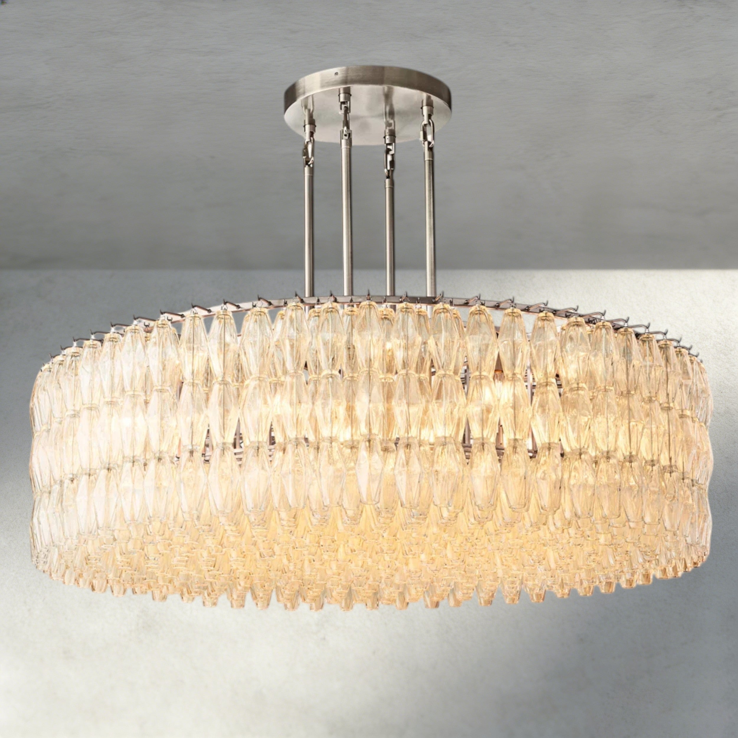 CHIARA CLEAR/ SMOKE GLASS ROUND CHANDELIER 37", 47", 62"-chandelier-Manorlights