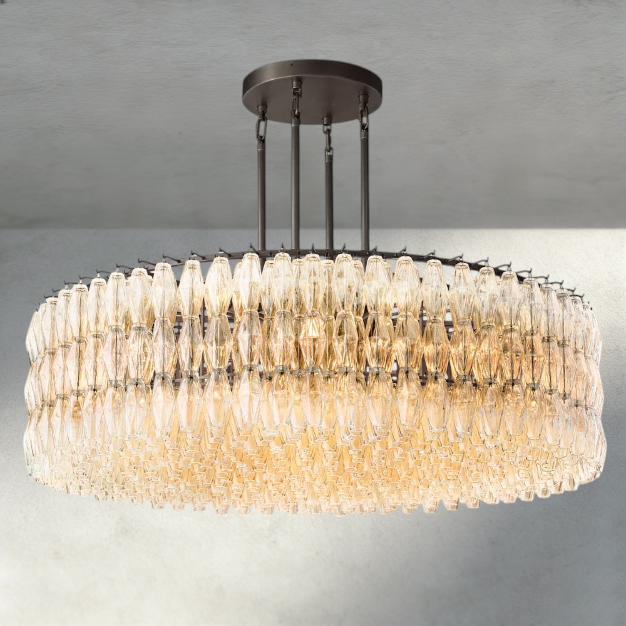 CHIARA CLEAR/ SMOKE GLASS ROUND CHANDELIER 37", 47", 62"-chandelier-Manorlights