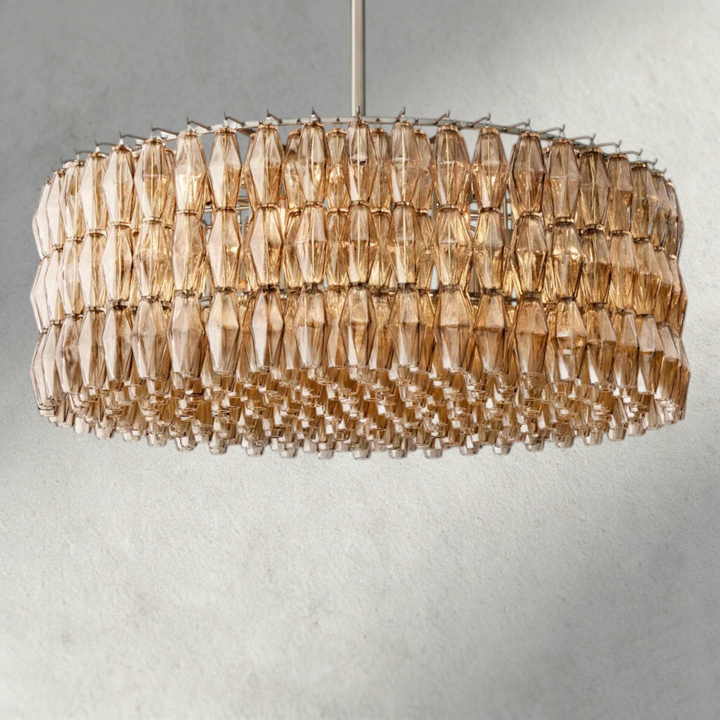 CHIARA CLEAR/ SMOKE GLASS ROUND CHANDELIER 37", 47", 62"-chandelier-Manorlights