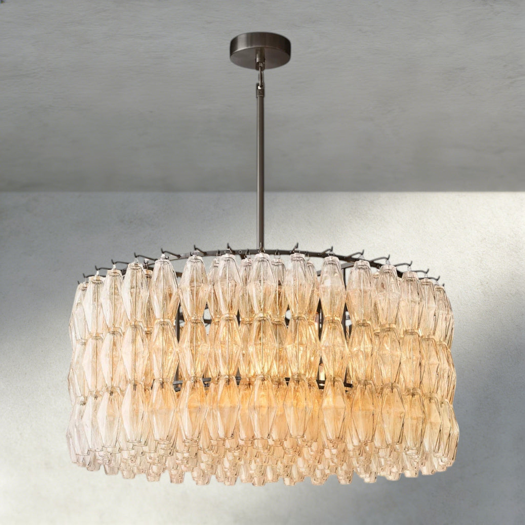 CHIARA CLEAR/ SMOKE GLASS ROUND CHANDELIER 37", 47", 62"-chandelier-Manorlights