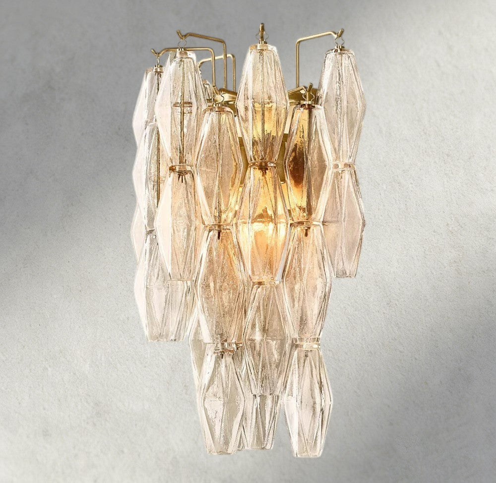 CHIARA CLEAR/ SMOKE GLASS SCONCE 19"-wall sconce-Manorlights