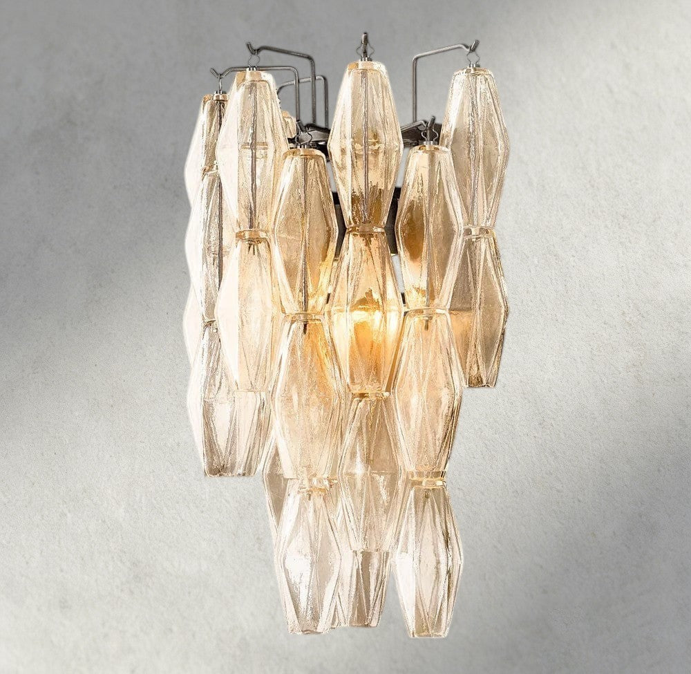 CHIARA CLEAR/ SMOKE GLASS SCONCE 19"-wall sconce-Manorlights
