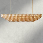 CHIARA CLEAR/ SMOKE GLASS TIERED RECTANGULAR CHANDELIER 54", 74"-chandelier-Manorlights