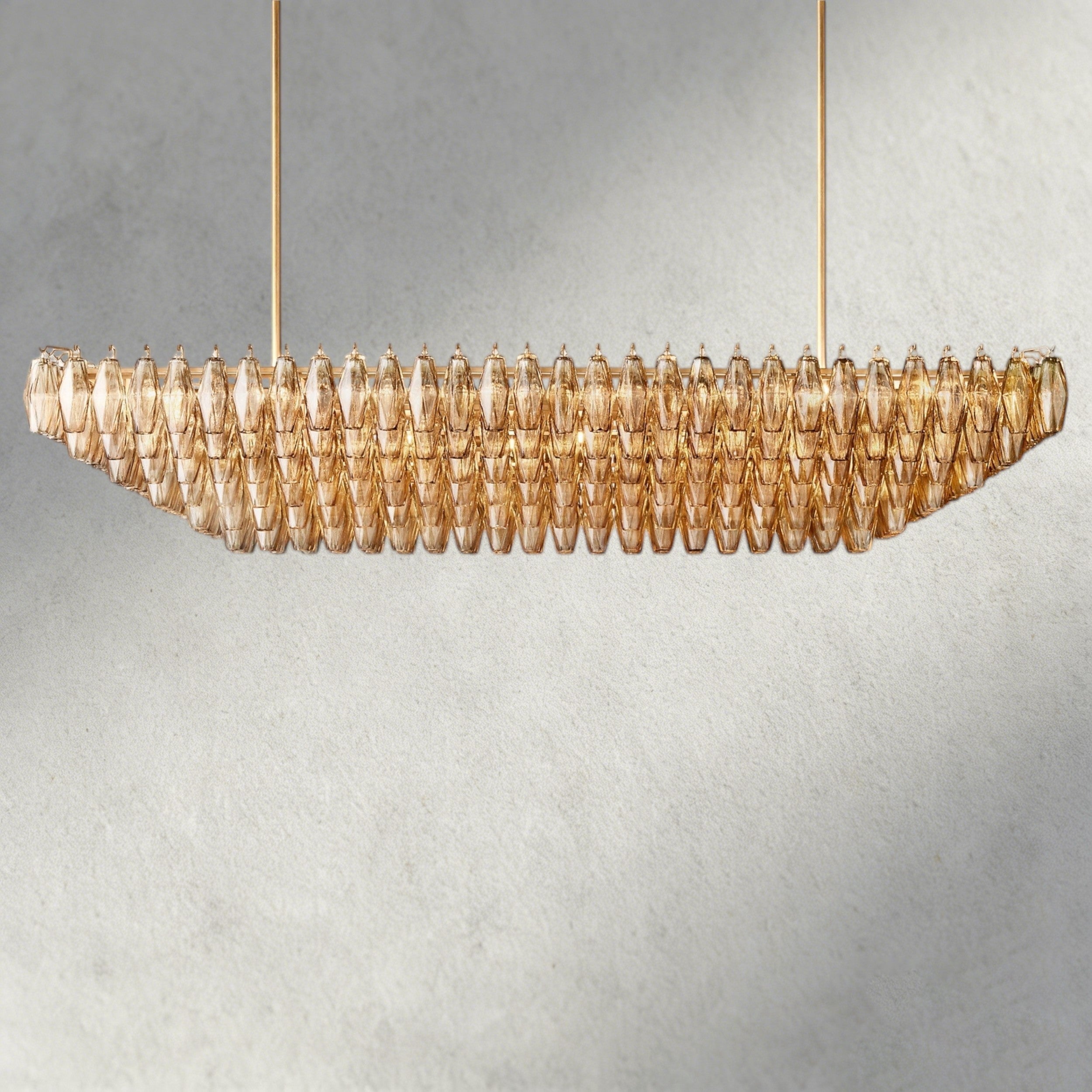 CHIARA CLEAR/ SMOKE GLASS TIERED RECTANGULAR CHANDELIER 54", 74"-chandelier-Manorlights