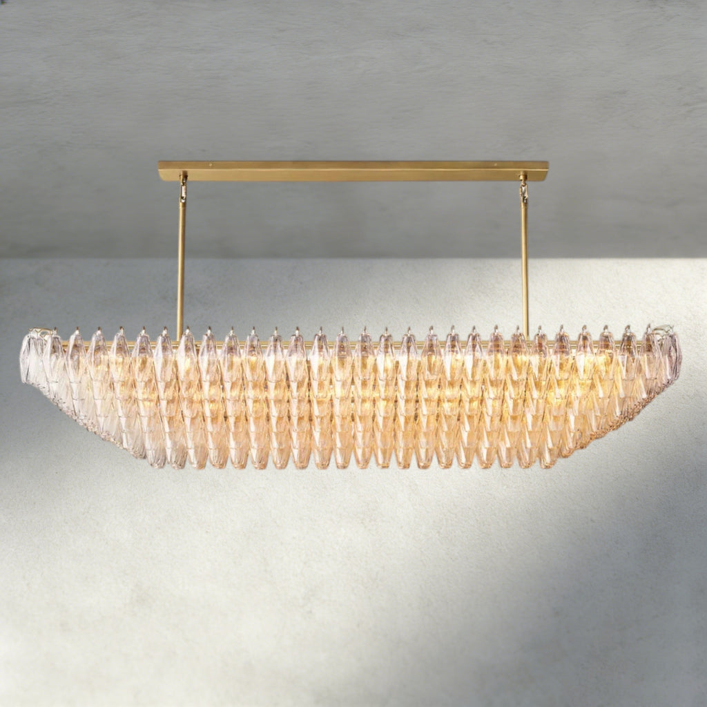 CHIARA CLEAR/ SMOKE GLASS TIERED RECTANGULAR CHANDELIER 54", 74"-chandelier-Manorlights