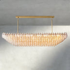 CHIARA CLEAR/ SMOKE GLASS TIERED RECTANGULAR CHANDELIER 54", 74"-chandelier-Manorlights