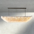 CHIARA CLEAR/ SMOKE GLASS TIERED RECTANGULAR CHANDELIER 54", 74"-chandelier-Manorlights